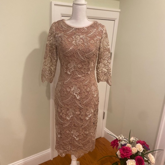New BHLDN Mackenzie Embroidered Metallic Rose Gold Size 8 - Picture 5 of 15